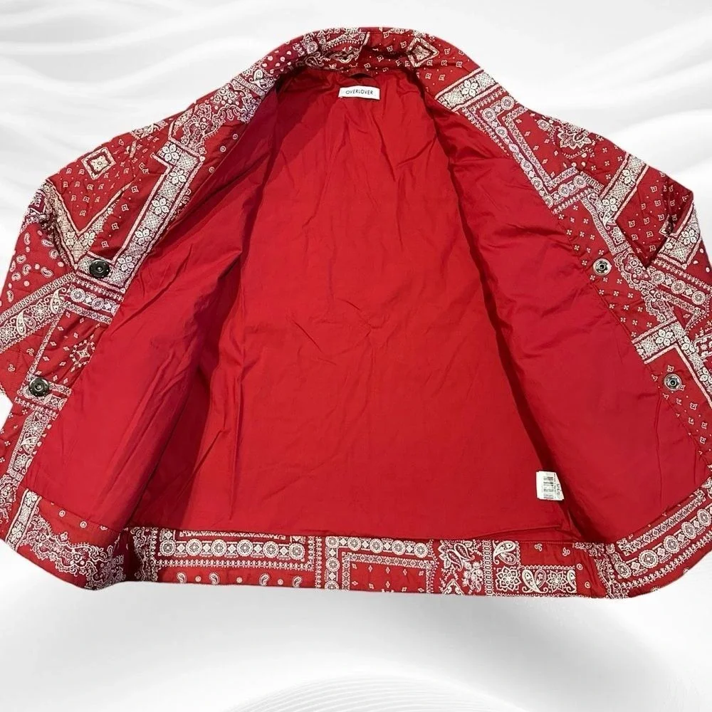 Overlover‎ Laguna Quilted Magic Bandana Red Jacket - Size Small